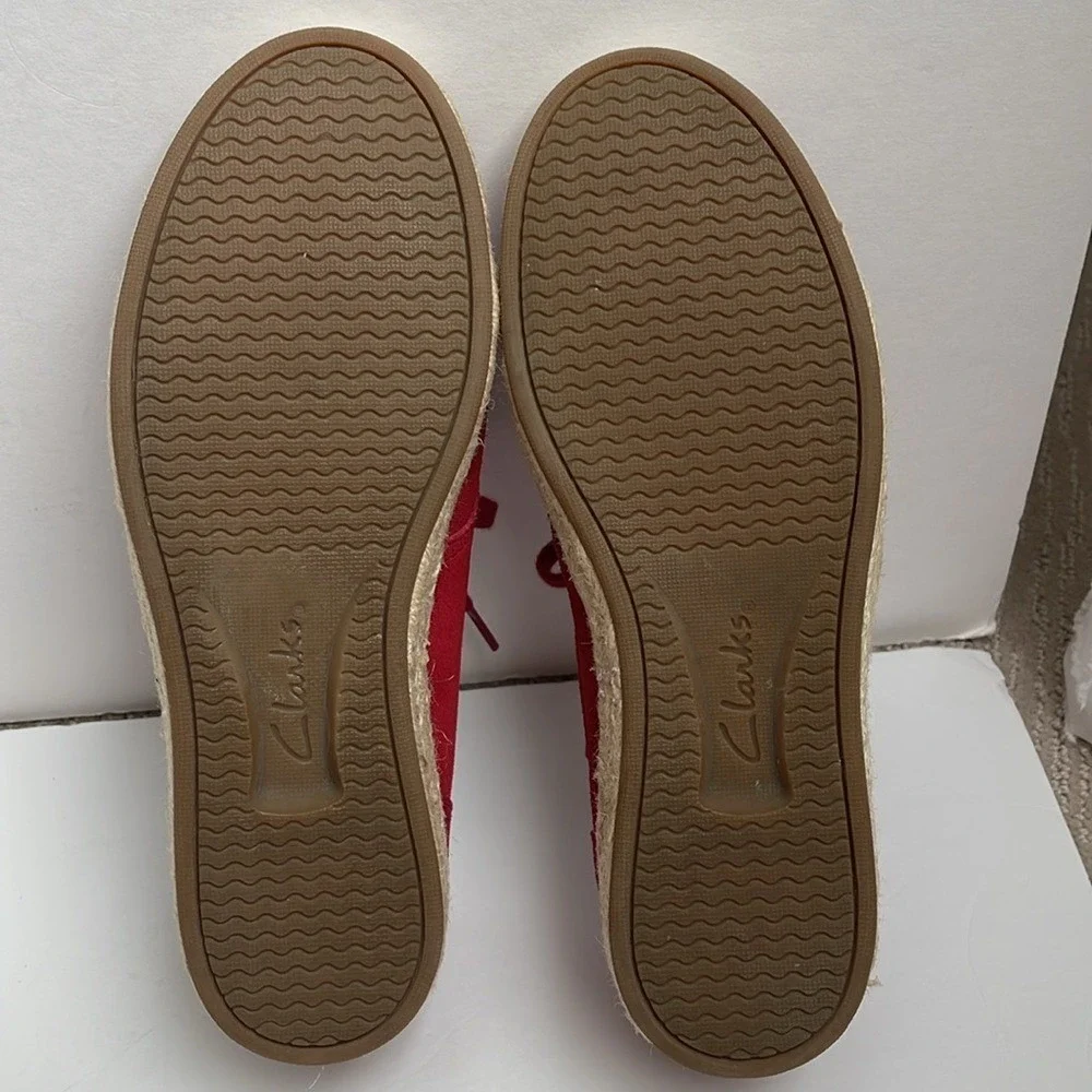 Clarks Collection Women's Red‎ Espadrille Loafers Sneakers 8